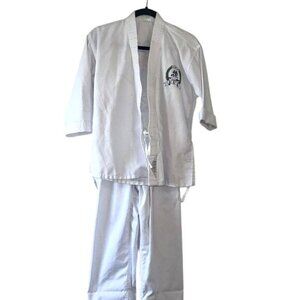Boys Hwa Rang Do Martial Arts Uniform Size 0 Cotton/Polyester Blend With Korean
